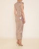 Zoya Metallic Gold Padded Sleeveless Φόρεμα