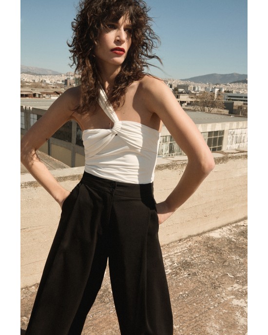 Zoya One Shoulder Bodysuit Ecru Μπλούζα