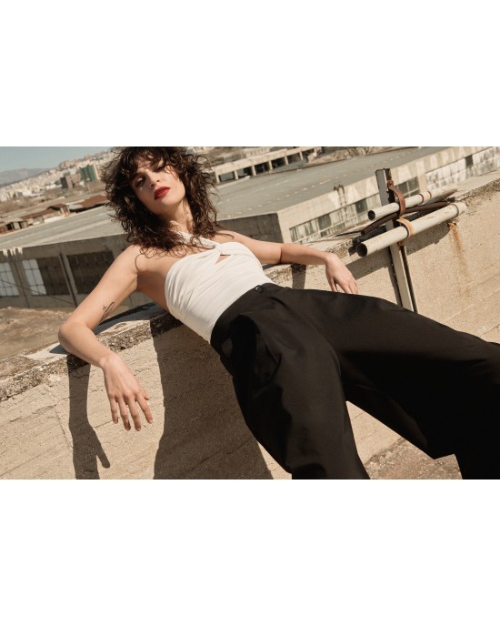 Zoya One Shoulder Bodysuit Ecru Μπλούζα