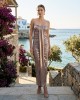 Zoya Strapless Metallic Gold Midi Φόρεμα