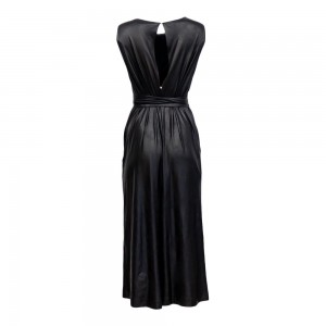 Zoya Sleeveless Wide Leg Belted Black Ολόσωμη Φόρμα