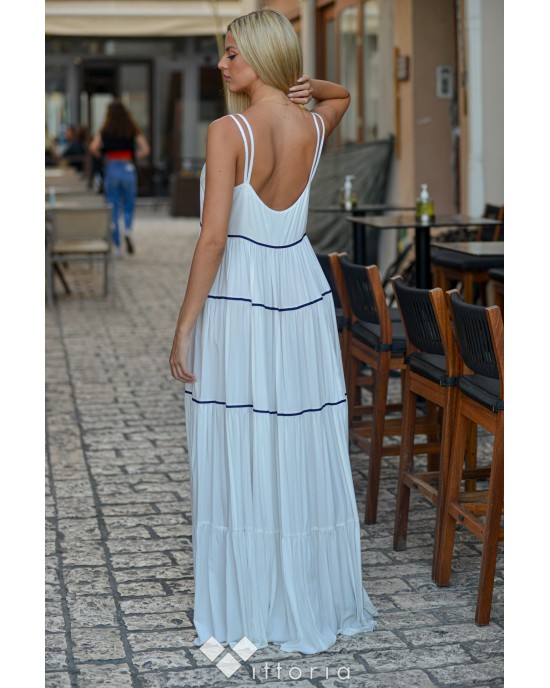 Zoya Maxi Φόρεμα Με Τιράντες Λευκό