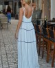 Zoya Maxi Φόρεμα Με Τιράντες Λευκό