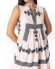 Zoya Sleeveless Ecru/Black Ασύμμετρο Φόρεμα
