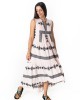 Zoya Sleeveless Ecru/Black Ασύμμετρο Φόρεμα