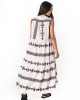 Zoya Sleeveless Ecru/Black Ασύμμετρο Φόρεμα