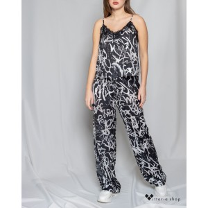 Zoya Graffiti Παντελόνα Μαύρο/Εκρού