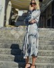 Zoya Tie Dye Midi Φόρεμα Βανίλια/Μαύρο