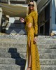 Zoya Snake Print Maxi Φόρεμα Με Άνοιγμα & Σκίσιμο Ώχρα