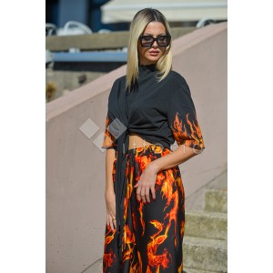 Zoya Flame Crop Μπλούζα Black