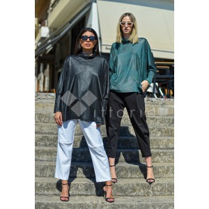 Zoya Παντελόνι Με Λάστιχο & Τσέπες Στο Πλάι Μαύρο