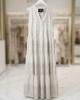 Zoya Geometric Embroidery Sleeveless Ecru/Gold Maxi Φόρεμα