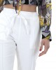 Zoya Drawstring Crop Ecru Παντελόνι