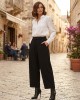 Zoya Slouchy/Cropped Black Υφασμάτινο Παντελόνι