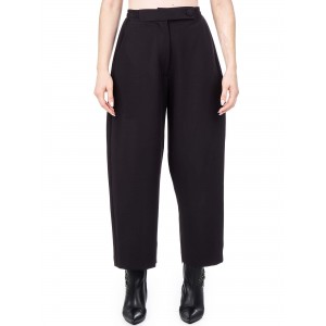 Zoya Slouchy/Cropped Black Υφασμάτινο Παντελόνι