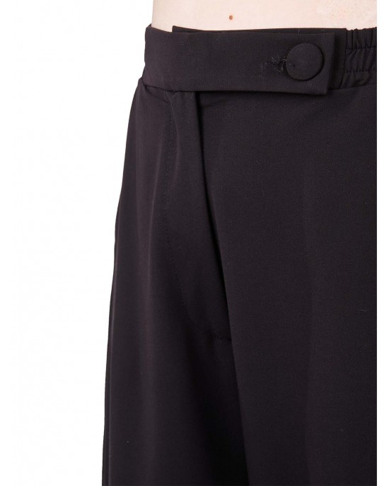 Zoya Slouchy/Cropped Black Υφασμάτινο Παντελόνι