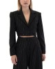 Zoya Silver Stripe Black Crop Σακάκι