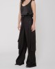 Zoya Silver Stripe High Waist Wide Leg Cargo Παντελόνι