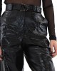 Zoya Faux Croco Leather Slouchy D-ring Buckle Παντελόνι