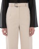 Zoya High-Waist Slouchy D-ring Buckle Vanilla Παντελόνι