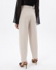 Zoya High-Waist Slouchy D-ring Buckle Vanilla Παντελόνι