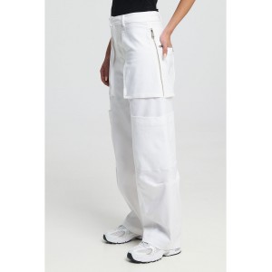 Zoya Cargo High Waist Ecru Παντελόνι