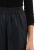 Zoya Faux Leather Elastic High Waist Slouchy Fit Black Παντελόνι