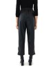 Zoya Faux Leather Elastic High Waist Slouchy Fit Black Παντελόνι