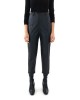 Zoya Faux Leather Elastic High Waist Slouchy Fit Black Παντελόνι