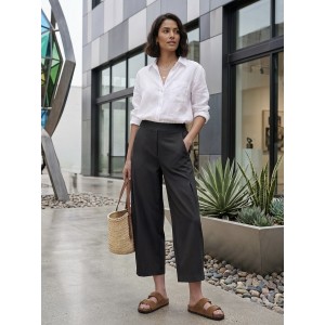Zoya Cropped Culottes With Pleats Black Παντελόνι