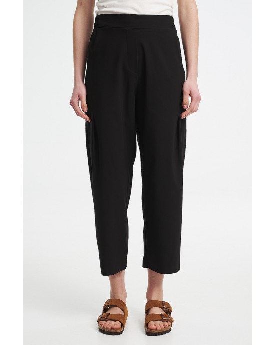 Zoya Cropped Culottes With Pleats Black Παντελόνι