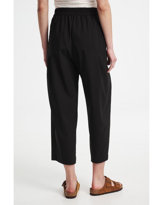 Zoya Cropped Culottes With Pleats Black Παντελόνι