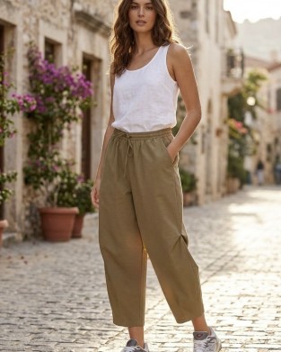 Zoya Barrel/Slouchy Olive Παντελόνι