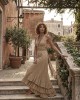 Zoya Backless Multi-Tiered Ruffle Gold Maxi Φόρεμα