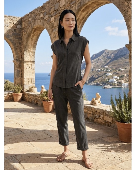 Zoya Patted Πουκάμισο & Παντελόνι Black
