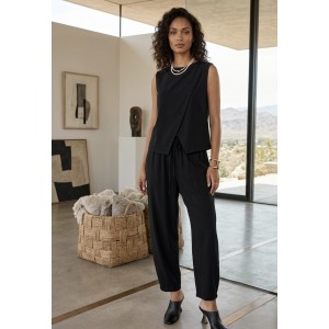 Zoya Sleeveless Black Μπλούζα