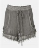 Zoya Wrap Crop Top & Σορτς Με Ξέφτια Grey