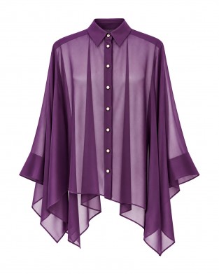 Zoya Sheer Asymmetric Violet Πουκάμισο