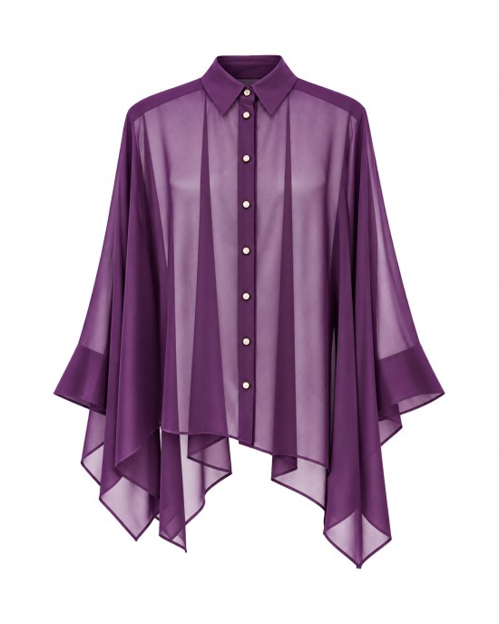 Zoya Sheer Asymmetric Violet Πουκάμισο