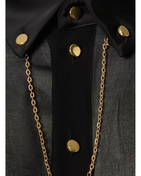 Zoya Sheer Gold Chain Black Πουκάμισο