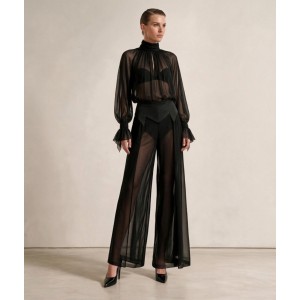 Zoya Sheer High-Neck Black Μπλούζα