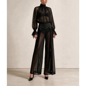 Zoya Sheer High-Neck Black Μπλούζα