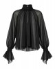 Zoya Sheer High-Neck Black Μπλούζα