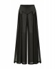 Zoya Sheer Wide-Leg Slitted Black Παντελόνι