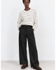 Zoya Tailored Wide-Leg Black Παντελόνι