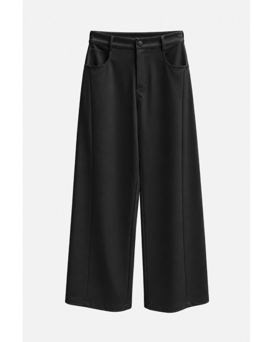 Zoya Tailored Wide-Leg Black Παντελόνι