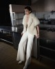 Zoya Tailored Wide-Leg Cream Παντελόνι
