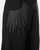 Zoya Strass Wide Leg Denim Black Παντελόνι
