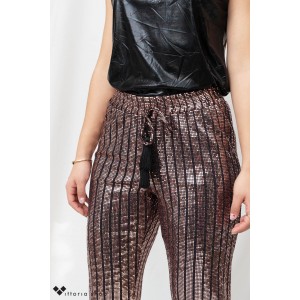 Zoya Sequined Παντελόνι Μπρονζέ