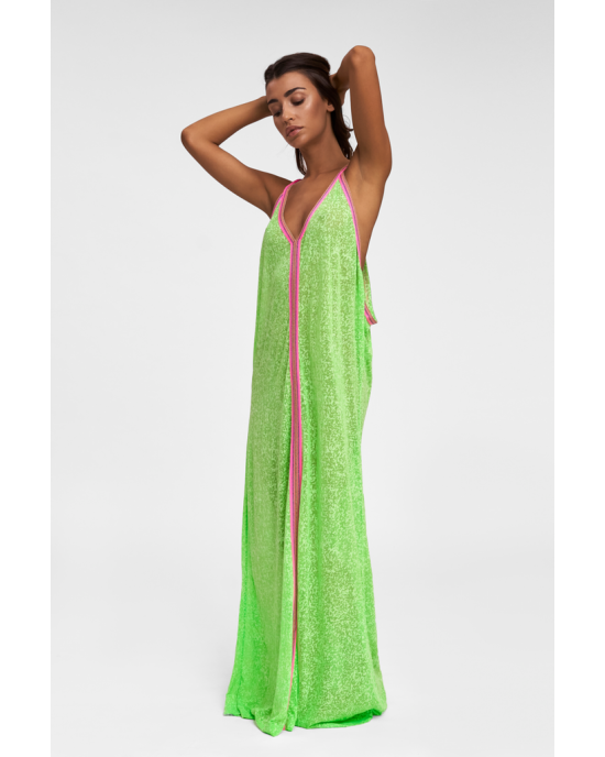 Pitusa Inca Sundress Φόρεμα Lime/Φούξια